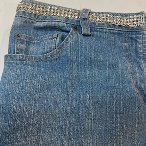 INC Stretch international concepts rhinestone waistband jeans size 6